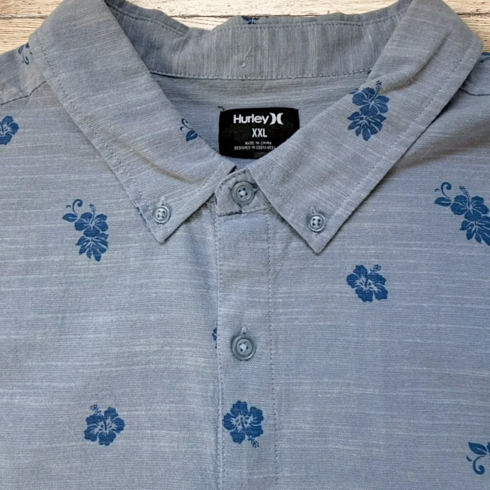 Hurley Mens One and Only Lido Stretch Short Sleeve Shirt NWT - XXL - Blue - Picture 6 of 10